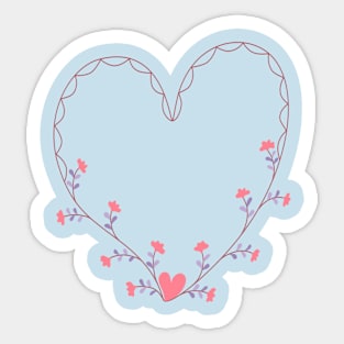 Pretty flowery heart Sticker